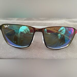 Ray-Ban Tortoise Shell Sunglasses with Blue Lenses